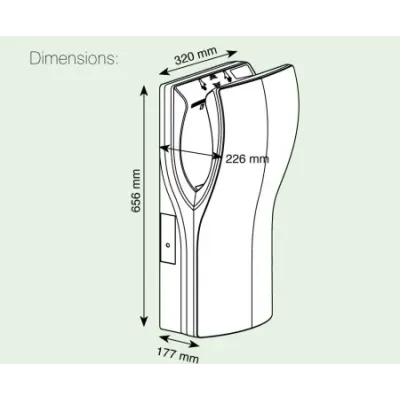Электросушарка для рук енергозберігаюча. DualFlow Plus. M14ACS.