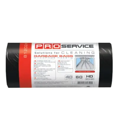 PRO Пакети для сміття 60 л (чорні) 40 штук. 16113100