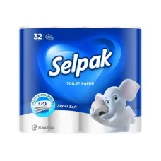 Туалетний папір, целюлоза, 3 шари, 16,8 м, Selpak Super Soft. 32761815
