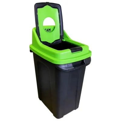 Бак для сортування сміття Planet Re-Cycler 50 Л чорно - ЗЕЛЕНИЙ (СКЛО)