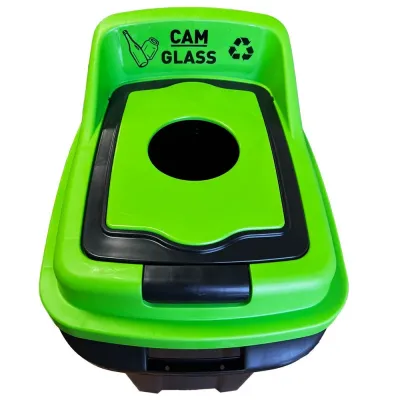 Бак для сортування сміття Planet Re-Cycler 50 Л чорно - ЗЕЛЕНИЙ (СКЛО)