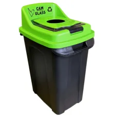 Бак для сортування сміття Planet Re-Cycler 50 Л чорно - ЗЕЛЕНИЙ (СКЛО)