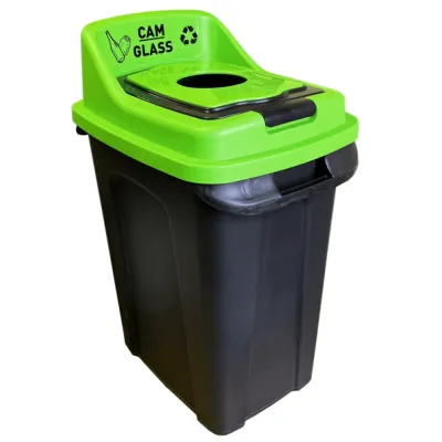 Бак для сортування сміття Planet Re-Cycler 50 Л чорно - ЗЕЛЕНИЙ (СКЛО)