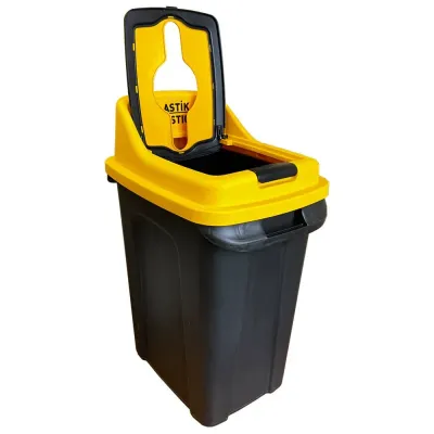 Бак для сортування сміття Planet Re-Cycler 50 Л чорно - ЖОВТИЙ (ПЛАСТИК)