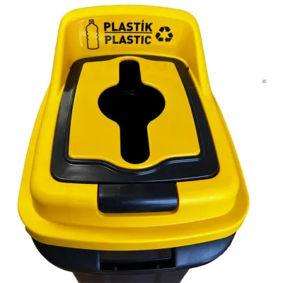 Бак для сортування сміття Planet Re-Cycler 50 Л чорно - ЖОВТИЙ (ПЛАСТИК)