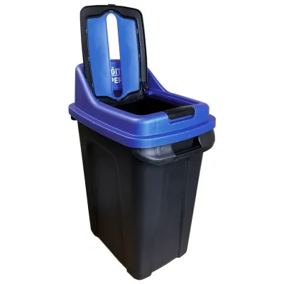 Бак для сортування сміття Planet Re-Cycler 70 Л чорно - СИНІЙ (ПАПЕР)