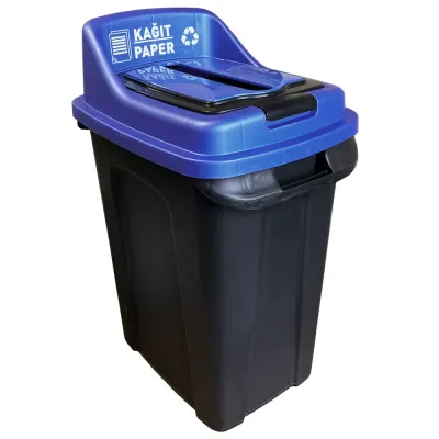 Бак для сортування сміття Planet Re-Cycler 70 Л чорно - СИНІЙ (ПАПЕР)
