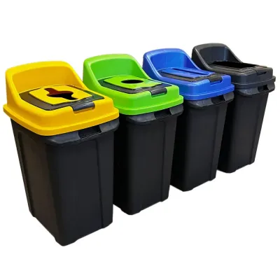 Бак для сортування сміття Planet Re-Cycler 70 Л чорно - ЗЕЛЕНИЙ (СКЛО)