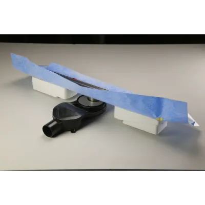 Душовий лоток 70 см Compact Line CDK з фланцем та решіткою під плитку, Водовідвідний душовий клапан