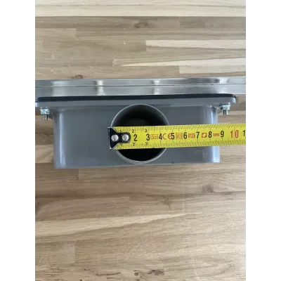 Душовий трап з нержавіючої сталі, з вертикальним фланцем, решітка "Дощ" 60 см, Водовідвідний лоток для душу