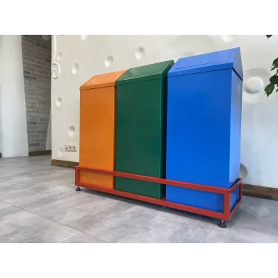 Контейнери для сортування сміття прямокутні 90л (один контейнер)