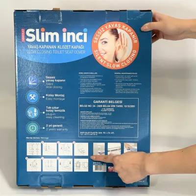 Кришка для унітазу з термопласту Slim Inci 0338, Овальне туалетне сидіння з антибактеріальним покриттям