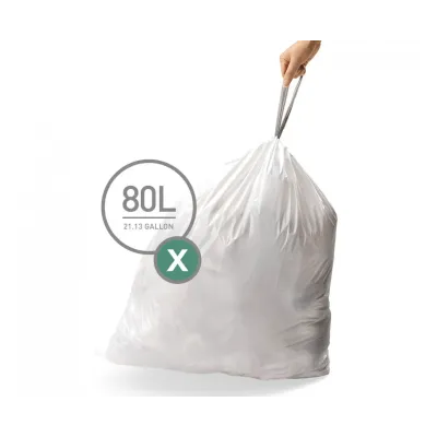 Мішки для сміття міцні із зав'язками 80л SIMPLEHUMAN