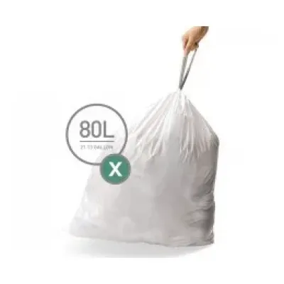 Мішки для сміття щільні із зав'язками 80л simplehuman