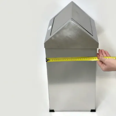 Прямокутне відро для сміття з поворотною кришкою / Бак з нержавіючої сталі з кришкою 25л