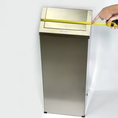 Прямокутне відро для сміття з поворотною кришкою / Бак з нержавіючої сталі з кришкою 80л
