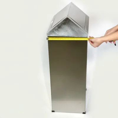 Прямокутне відро для сміття з поворотною кришкою / Бак з нержавіючої сталі з кришкою 80л