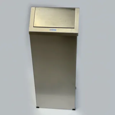 Прямокутне відро для сміття з поворотною кришкою / Бак з нержавіючої сталі з кришкою 80л