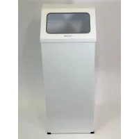 Прямокутне відро для сміття з відкритою кришкою (біле)/Відро повністю з нержавіючої сталі марки AISI 430,
