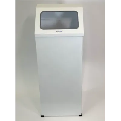 Прямокутне відро для сміття з відкритою кришкою (біле)/Відро повністю з нержавіючої сталі марки AISI 430,