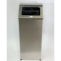 Прямокутне відро для сміття з відкритою кришкою /Відро повністю з нержавіючої сталі марки AISI 430,