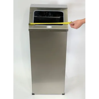 Прямокутне відро для сміття з відкритою кришкою /Відро повністю з нержавіючої сталі марки AISI 430,
