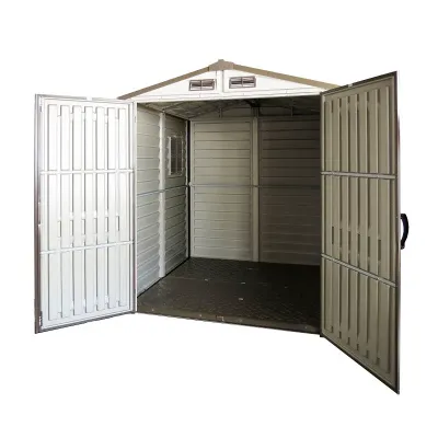 Сарай пластиковий storemate слонова кістка, коричневий дах 5194