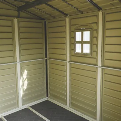 Сарай пластиковий woodside слонова кістка, коричневий дах 5190