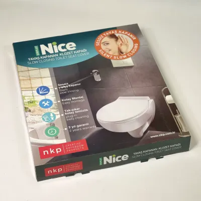Сидіння для унітазу з дюропласту з кришкою з мікроліфтом Nice 0400, Кришка для унітазу з плавним опусканням