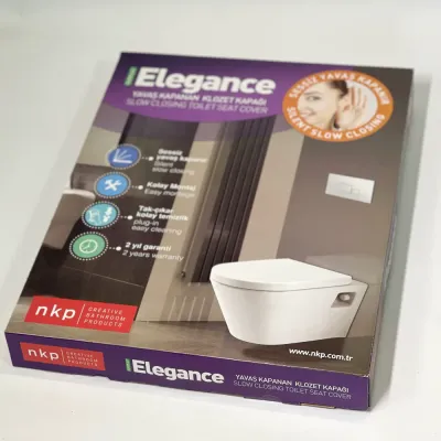 Сидіння для унітазу з мікроліфтом Elegance 0402, Туалетне сидіння з кришкою з антибактеріальним покриттям