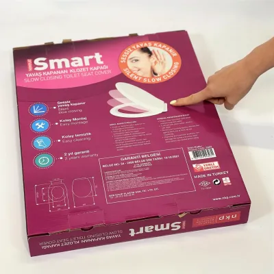 Сидіння для унітазу з термопласту з кришкою з мікроліфтом Smart 0303, Міцне овальне туалетне сидіння