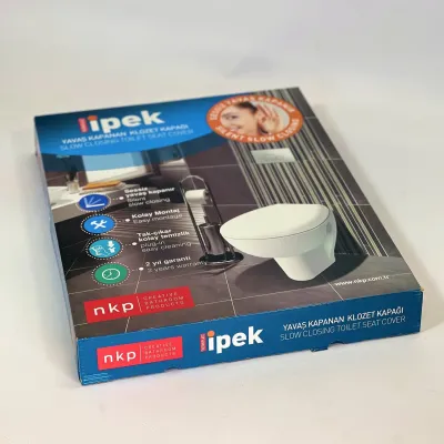 Сидіння поліпропіленове для унітазу Ipek 0304, Антибактеріальне туалетне сидіння з функцією мікроліфт