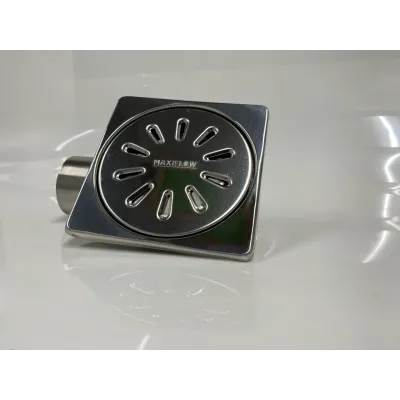 Трап із нержавіючої сталі SLIM 10*10см, горизонтальний, D50
