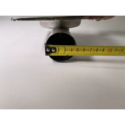 Трап із нержавіючої сталі SLIM 15*15см, горизонтальний, D50