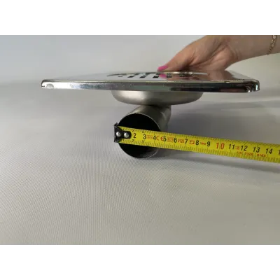 Трап із нержавіючої сталі SLIM 20*20см, горизонтальний, D50