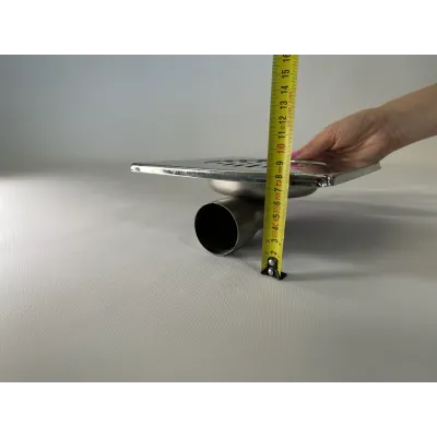 Трап із нержавіючої сталі SLIM 20*20см, горизонтальний, D50