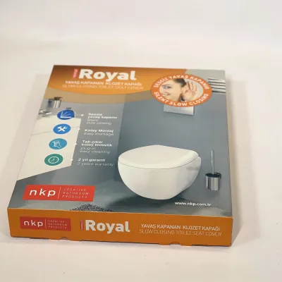 Туалетне сидіння з мікроліфтом з термопласту Royal 0306, Антибактеріальне сидіння на унітаз з кришкою