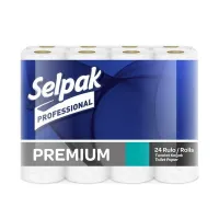 Туалетний папір тришаровий целюлозний selpak professional premium 24 рулони
