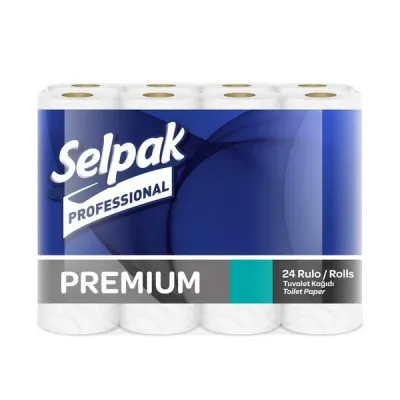 Туалетний папір тришаровий целюлозний selpak professional premium 24 рулони