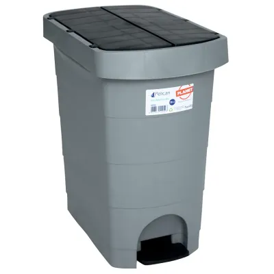 Відро з педаллю Planet Pelican 20 Л СІРО-ЧОРНЕ
