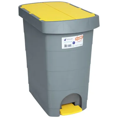 Відро з педаллю Planet Pelican 20 Л СІРО-ЖОВТО