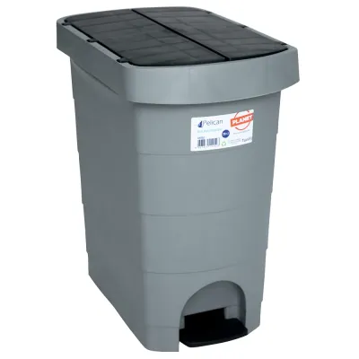 Відро з педаллю Planet Pelican 60 Л СІРО-ЧОРНЕ